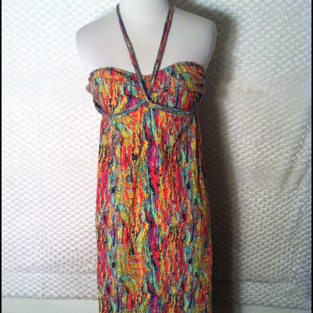 Love Fire Multicolored Halter Maxi